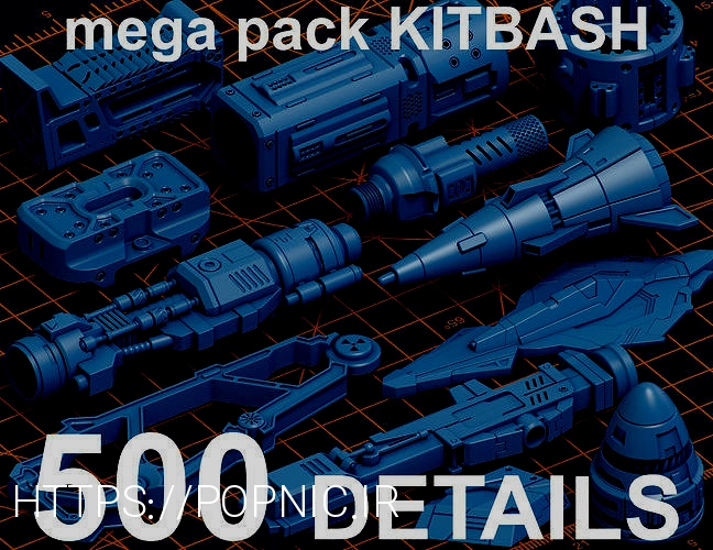 Mega Pack Hard Surface Kitbash 500 DETAILS